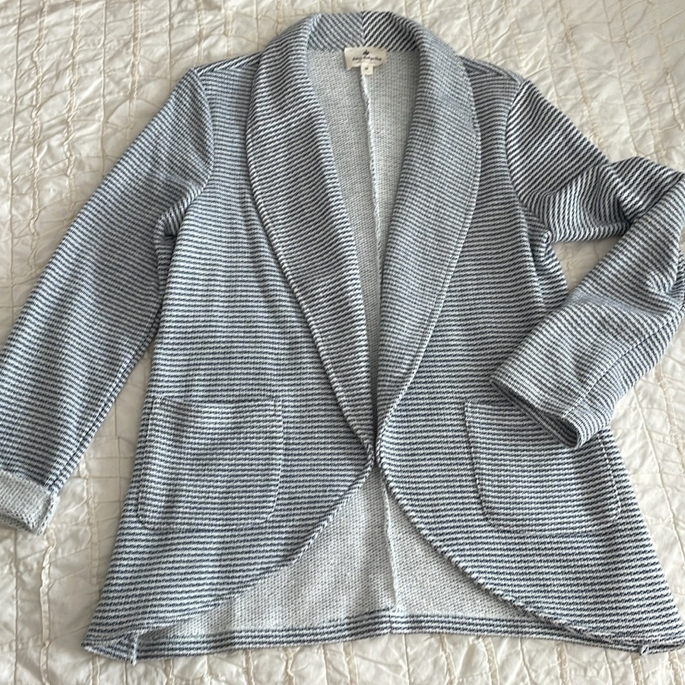 Striped knit blazer